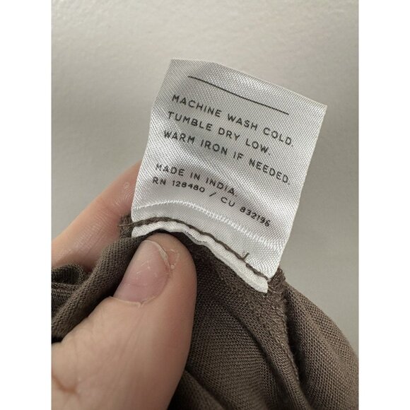 Pact Organic Cotton Hemp Wide Leg Pants Size Large Minimalist Pants Brown - Picture 7 of 8